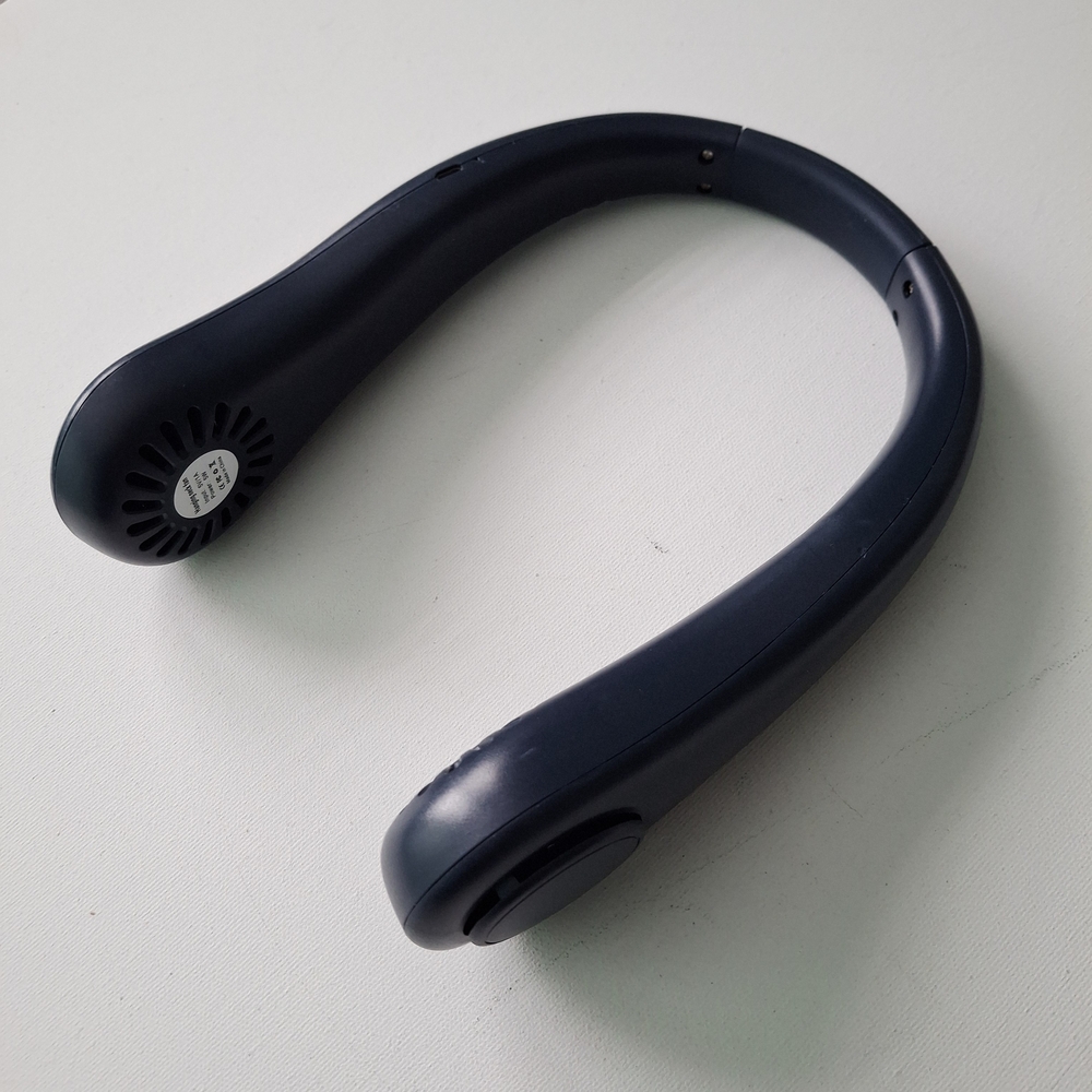 Portable Wireless Neck Fan for hot days in dark blue